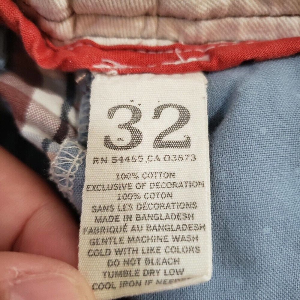 American Eagle Outfitters Mens Bermuda Shorts Size 32 Cotton Plaid Blue Brown - Picture 4 of 7